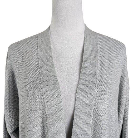 Merokeety Womens Large Long Sleeve Light Grey Knit Cardigan Sweater Pockets - Picture 7 of 14